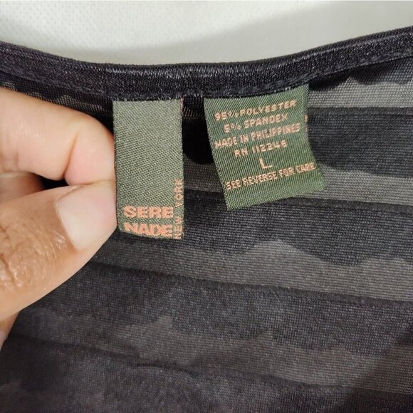 Serenade Layered Knit Tank Top Women Size L Metallic Brown Black Sleeveless - Picture 4 of 5